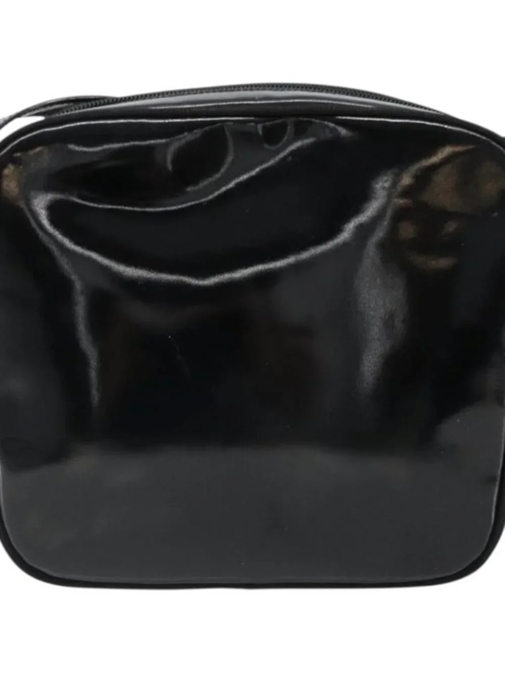 Salvatore Ferragamo Shoulder Bag Patent Leather Black Gold Auth BA13465